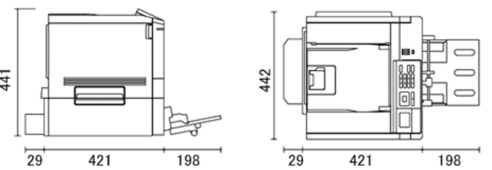 JP621-LCの寸法 (単位:mm)